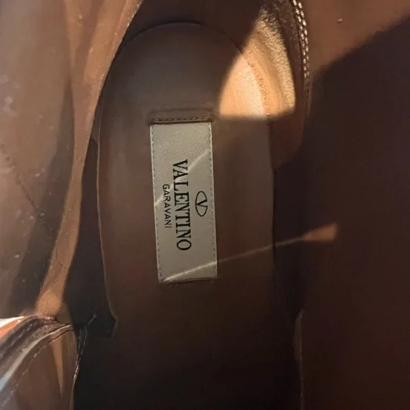 Valentino Brown Ankle Boots with Studded Strap - Picture 10 of 10
